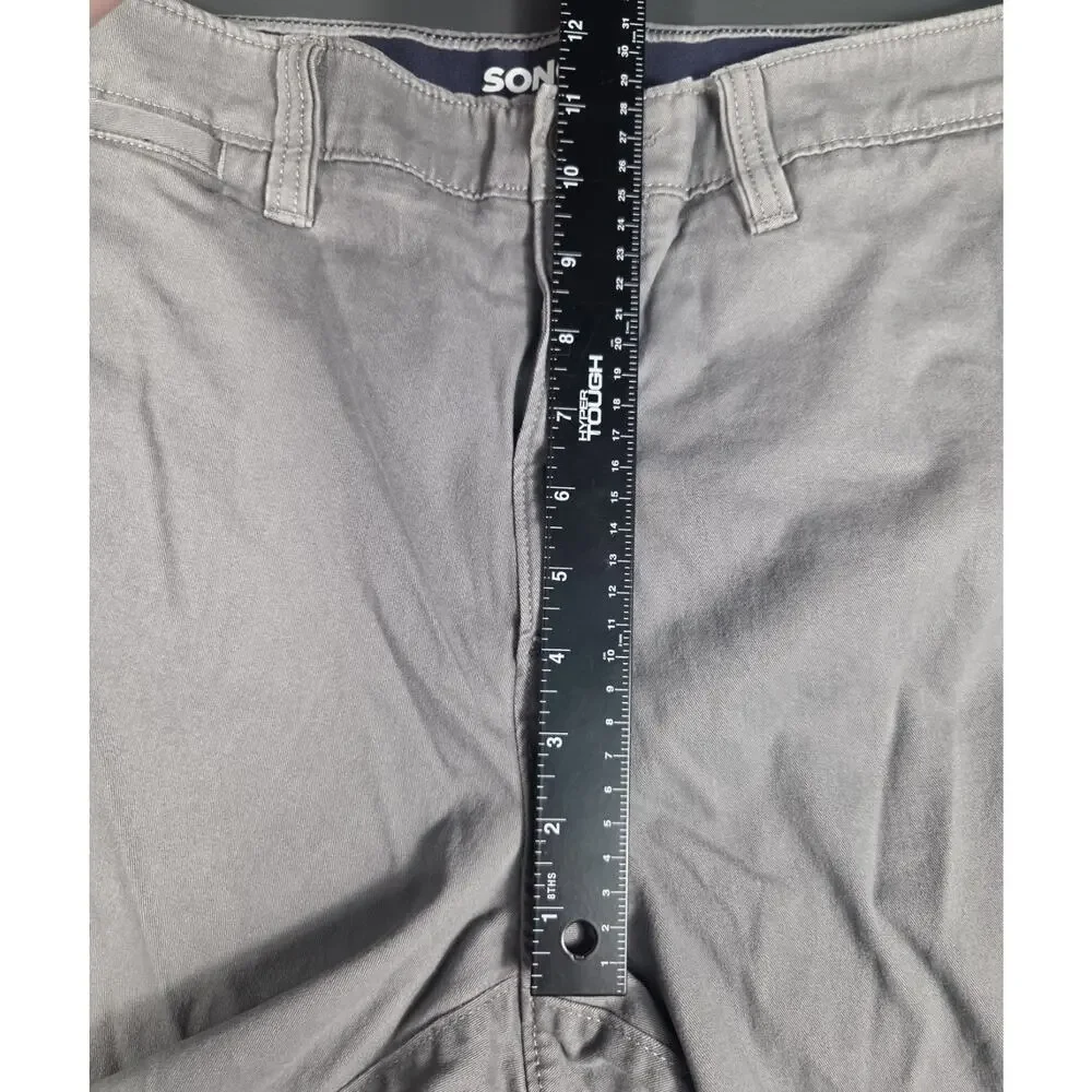 Sonoma Flexwear Men's Gray Chino Shorts Stretch Casual Flat Front Size 36